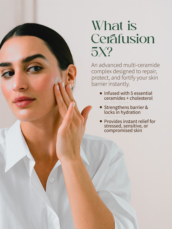 Cerafusion 5X Face Serum With 5 Ceramides, Peptides, Barrier Repair Formula | For All Skin Types | Fortify, Hydrates & Restores Skin - 20g