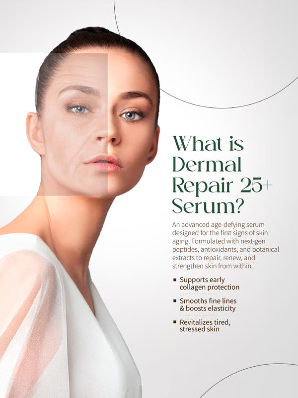 Dermal Repair 25+ Face SerumWith Peptides | Fights early Signs of Ageing | Skin Renewal, Firming | For All Skin Types - 20g