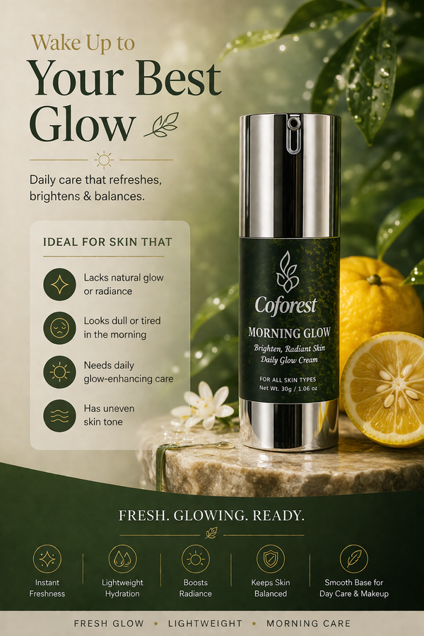 Morning Glow Day Cream With Niacinamide, Hyaluronic Acid, Centella Asiatica | Lightweight, Long-Lasting Hydration | For Clearer, Brighter-Looking Complexion - 30g