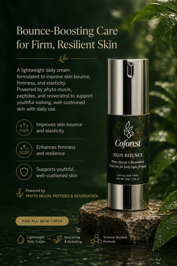 Skin Bounce Face Cream With Peptides, Phyto Mucin & Resveratrol | Plump, Resilient, Youthfully Bouncy Skin | Anti-Aging, Hydrating, Helps Smoothen Finelines - 30g