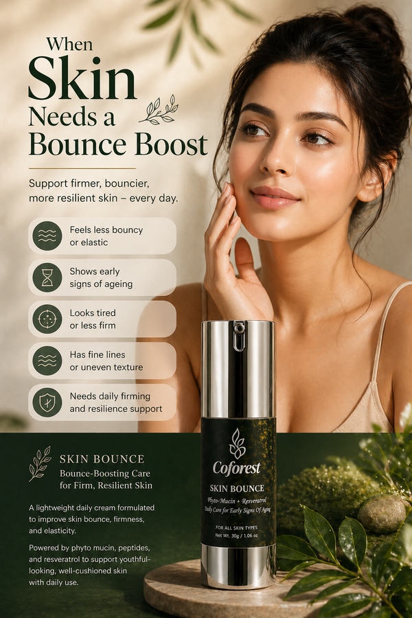 Skin Bounce Face Cream With Peptides, Phyto Mucin & Resveratrol | Plump, Resilient, Youthfully Bouncy Skin | Anti-Aging, Hydrating, Helps Smoothen Finelines - 30g
