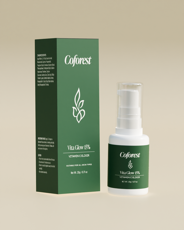 Vita Glow 15% Face Serum Vitamin C Serum - Advanced Brightening Elixir with Peptides, Probiotics, Hyaluronic Acid | Dark Spot Reduction & Even Tone | For All Skin Types - 20g