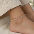 Sterling Silver Rose Gold Plated Butterfly and Marquise Anklet Jewellery